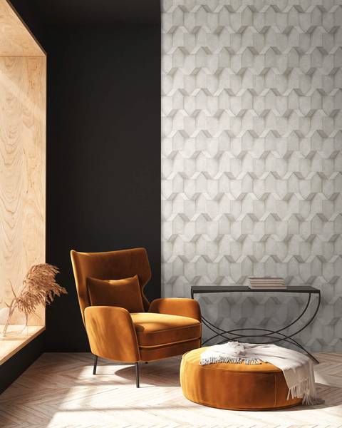Vliestapete 388274-GU Weiß - Textil - 53 x 1 x 1005 cm