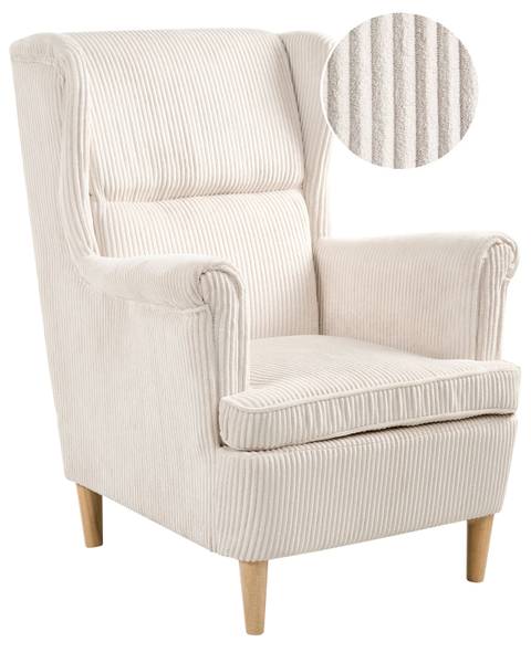 Oorfauteuil ABSON beige - bruin - natuurvezel - 64 x 100 x 65 cm