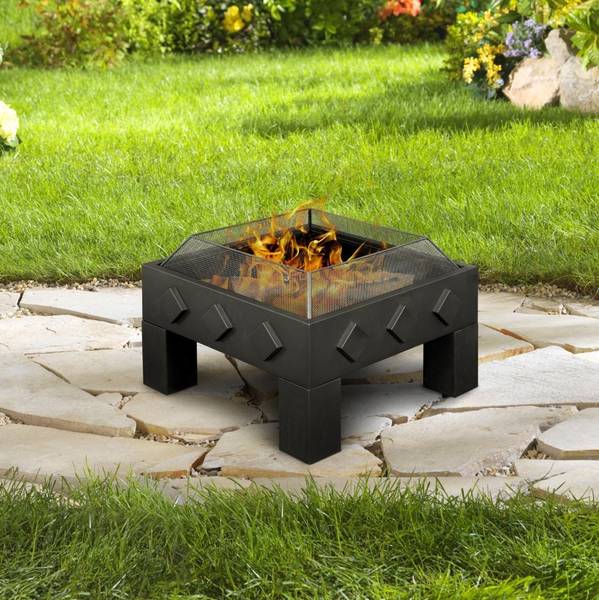 Feuerschale KUBUS Schwarz - Metall - 61 x 43 x 61 cm