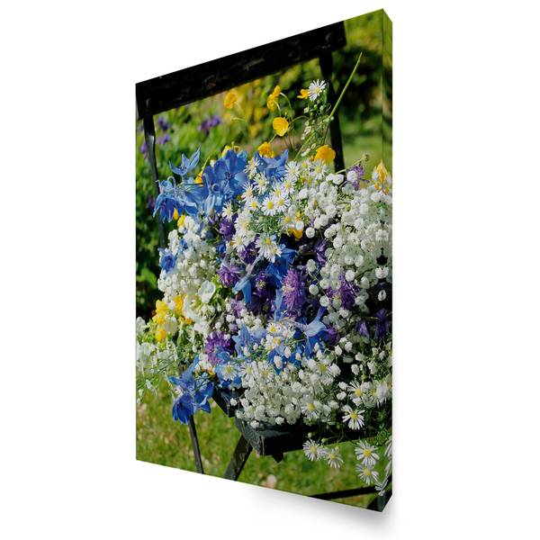 Leinwandbild Blumenstuhl Baumwollstoff - 50 x 70 x 1 cm