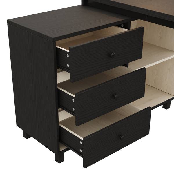 Bureau Eos Ⅴ zwart - plaatmateriaal op houtbasis - metaal - 100 x 76 x 150 cm