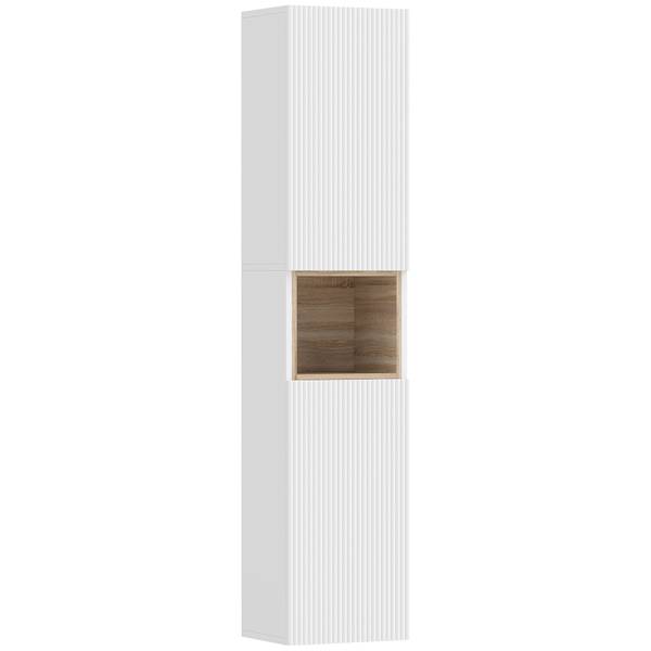 Badezimmerschrank 834-933V90WT Weiß - Holzwerkstoff - 24 x 140 x 30 cm