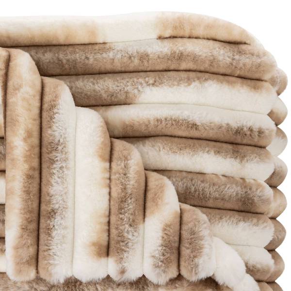 Plaid texture bicolore 130x180 Gris - Textile - 1 x 180 x 130 cm