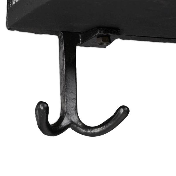 3 x Schlüsselbrett mit Ablage schwarz Schwarz - Gusseisen - 27 x 23 x 12 cm