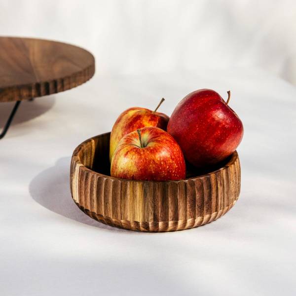Schale RILLET Beige - Holz teilmassiv - 19 x 6 x 19 cm