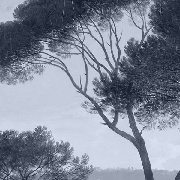 Panorama-Tapete Ombrelli Blau