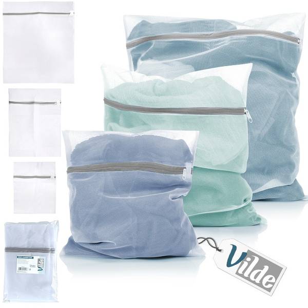 Wäschenetze 12er Set Weiß - Polyester - 45 x 1 x 52 cm