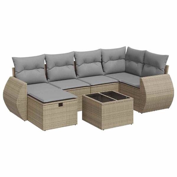 Garten-Lounge-Set 3036452-3 (7-teilig) Beige - Grau