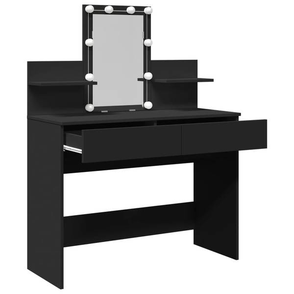 LED-Schminktisch XT5391 Schwarz - Holzwerkstoff - 40 x 130 x 100 cm