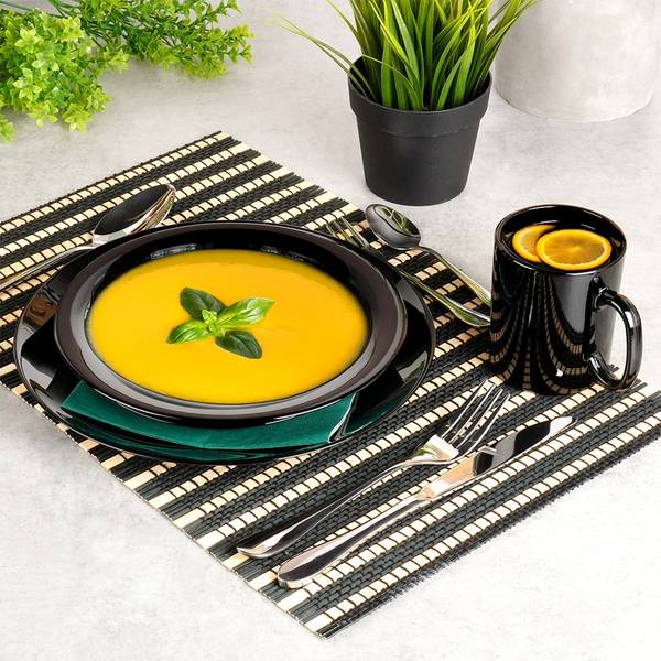Tafelservice 24-tlg. Set SET632 Schwarz - Glas
