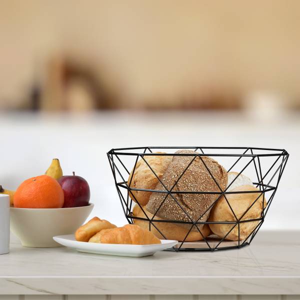 Obstkorb Gitter Design Schwarz - Hellbraun