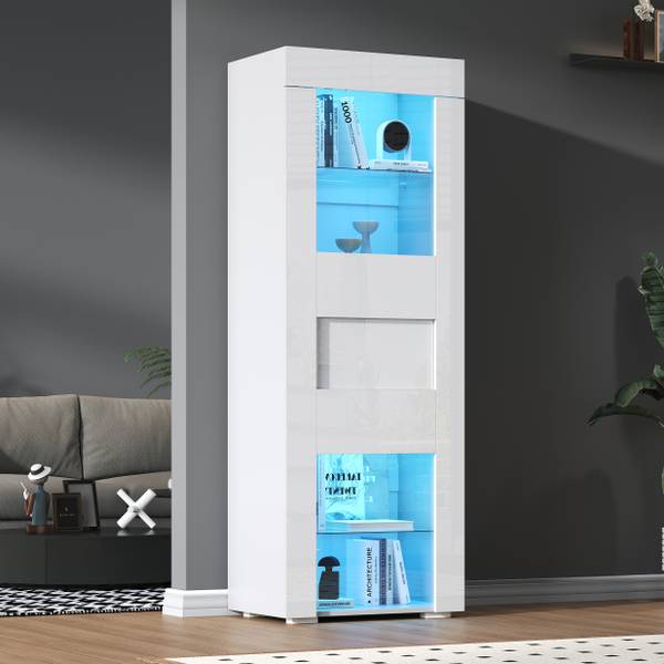 Vitrine Daphnis Ⅲ Weiß - Holzwerkstoff - Glas - 60 x 40 x 40 cm