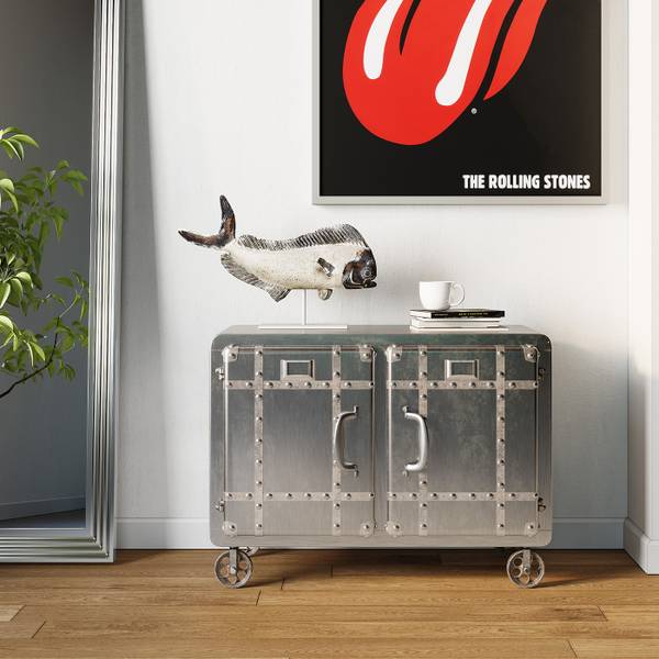 Kommode Buster Grau - Stahl - 38 x 60 x 81 cm