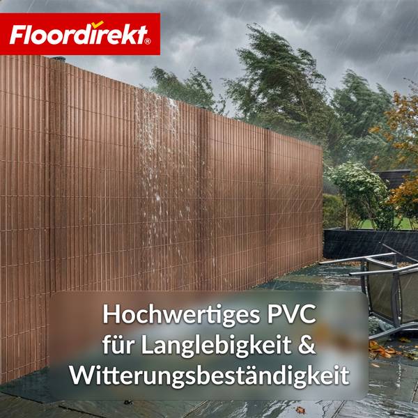 Sichtschutzzaun PVC Braun - 500 x 100 cm
