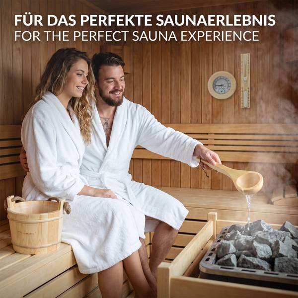 Saunazubehör-Set THERMA 4-tlg. Braun - Massivholz - 37 x 30 x 28 cm