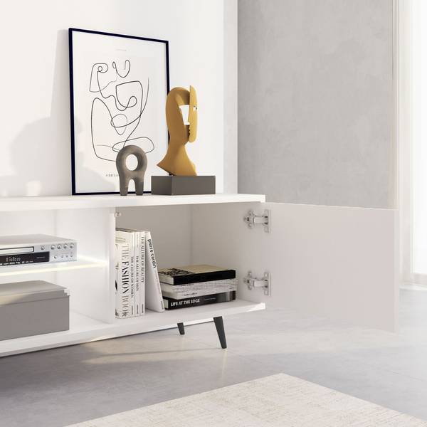 TV-kast BELLO wit - melamine - 175 x 44 x 31 cm