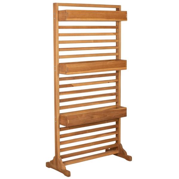 Sichtschutz Pflanzspalier Holmer Braun - Teakholz - 80 x 160 x 30 cm
