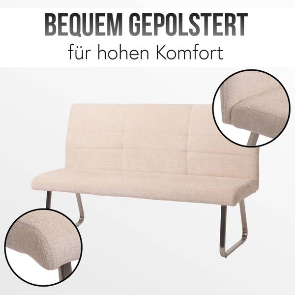 Esszimmer-Set G55 (5-teilig) Beige - Textil - 180 x 99 x 65 cm