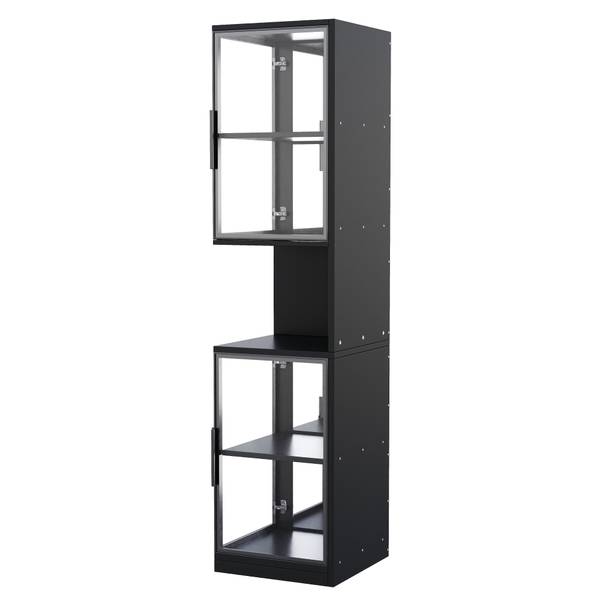 Vitrine HE46QUA Ⅴ Schwarz - Holzwerkstoff - 44 x 205 x 42 cm