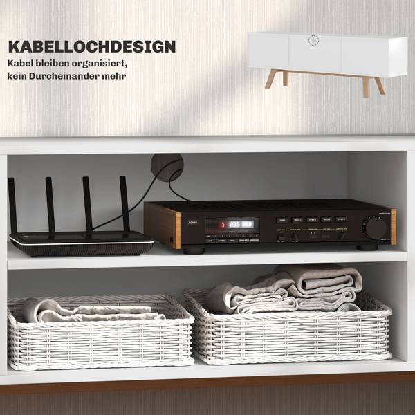 TV-Schrank 833-691V91WT Weiß - Holzwerkstoff - 39 x 50 x 150 cm