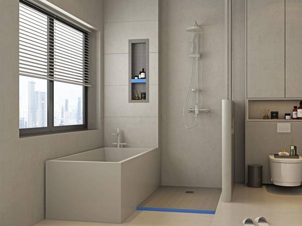 Duschablage KLARA Grau - Kunststoff - 10 x 91 x 31 cm