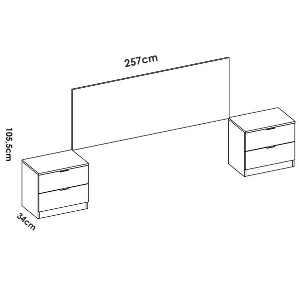 Kopfteil Cavallazza Braun - Holzwerkstoff - 259 x 106 x 34 cm