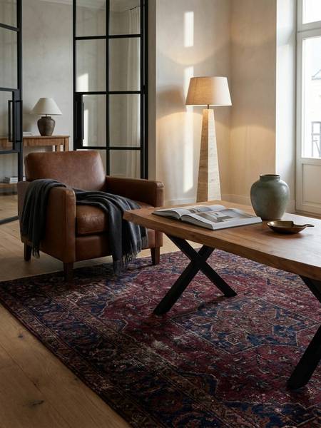 Couchtisch SANABRIA mit X-Gestell Braun - Akazie - 120 x 46 x 60 cm