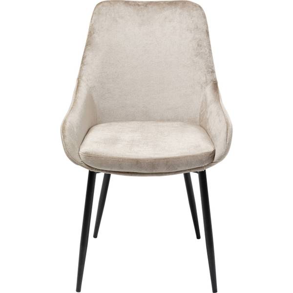 Chaise East Side velours beige 52cm Beige - Polyester - 59 x 88 x 51 cm