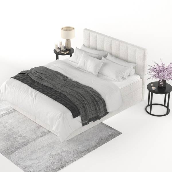 Boxspringbett LUSSO mit Stauraum Neve Creme - Liegefläche Breite: 200 cm