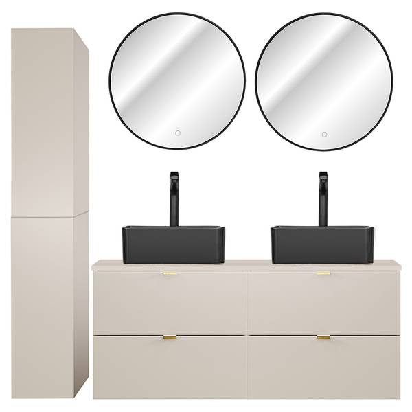Badmöbel-Set DURANGO-56-147 4er-Set Beige - Holzwerkstoff - 165 x 200 x 47 cm