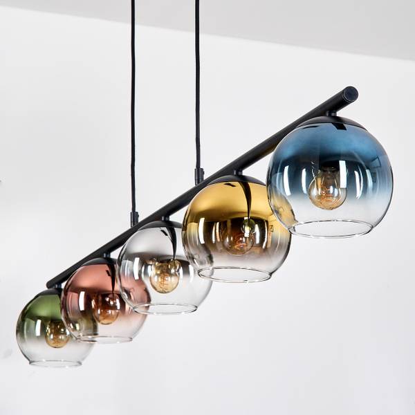 Pendelleuchte Cesaro Blau - Gold - Grau - Grün - Silber - Aluminium - Klarglas - 16 x 110 x 131 cm