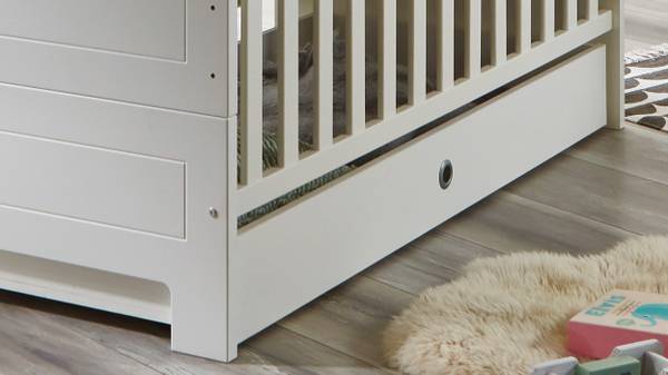 Babymöbel-Megaset Thilo 6-tlg. Weiß - Eisen - Holzverbundwerkstoff