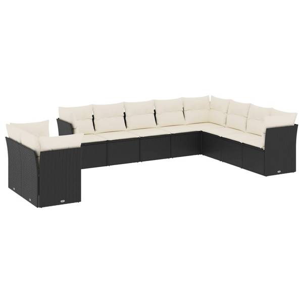 Salon de jardin 3035174-1 lot de 10 Noir - Crème