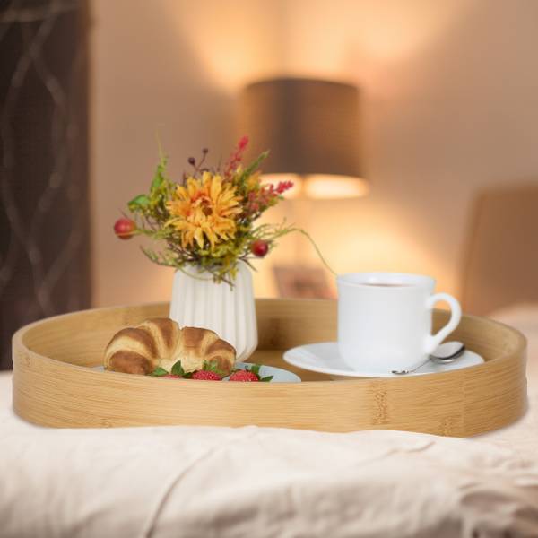Plateau de service en bambou Marron - Bambou - Bois manufacturé - 40 x 5 x 40 cm