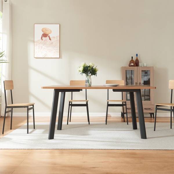 Tischbein Hostang 4er Set Schwarz - Stahl - 50 x 71 x 8 cm