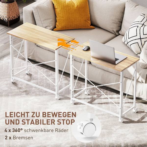 Klappbarer Schreibtisch 836-606V00ND Eiche Dekor - Weiß