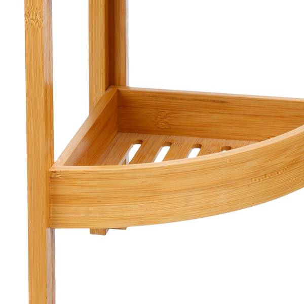 Eckregal mit 3 Ebenen ZEN Beige - Bambus - 23 x 61 x 23 cm