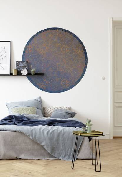 Selbstklebende Wandtattoo 611782 Blau - Vinyl - 125 x 125 x 125 cm