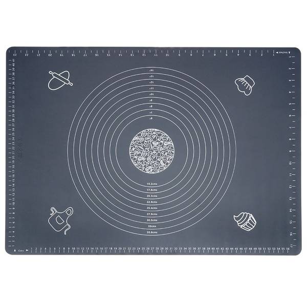 Nudelholz mit Backmatte 2-tlg. Set279001 Grau - Silikon - 5 x 38 x 5 cm