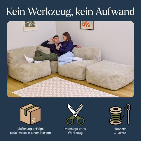 Modulares Sitzsack Sofa ZEN 4-tlg. Beige