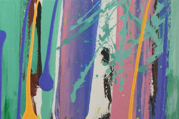 Tableau peint à la main Gouttes Couleur Coton - 150 x 50 x 4 cm