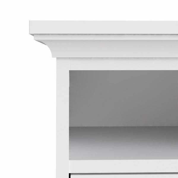 Nachttisch Venedig Weiß - Holz teilmassiv - 44 x 59 x 40 cm