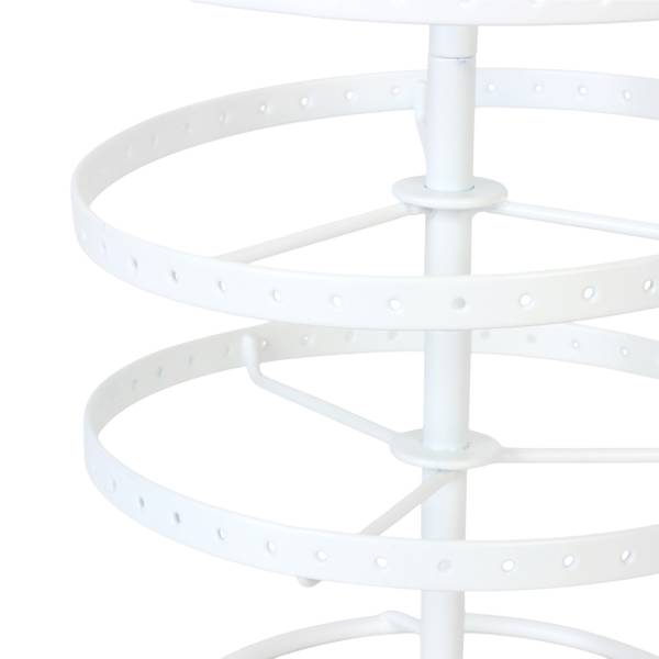 Oorbellenrekje rond met 168 gaatjes wit - ijzer - 17 x 30 x 17 cm