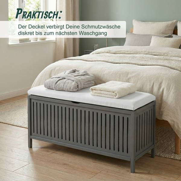 Wäschekorb zum Sitzen Walnussholz kaufen