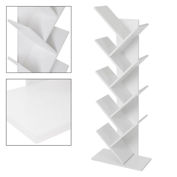 Bücherregal BRANX-B Weiß - Samt - Spiegelglas - 25 x 140 x 50 cm