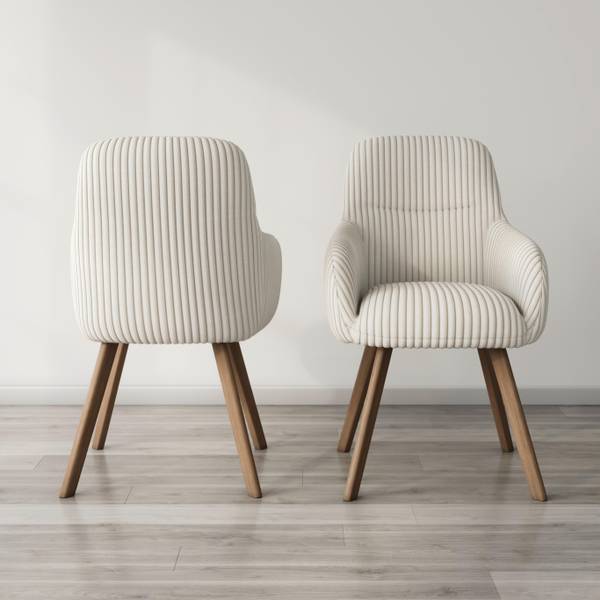 Armlehnstuhl MATTIA Beige - Cord - 56 x 87 x 61 cm
