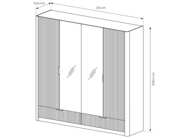 Drehtürenschrank LATINA Beige - ABS - 213 x 209 x 55 cm