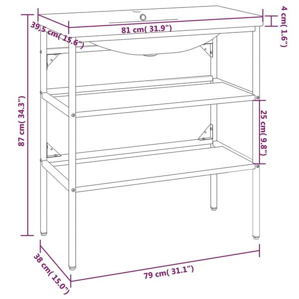 Wastafelframe Met Wastafel 3013618 Diepte: 79 cm