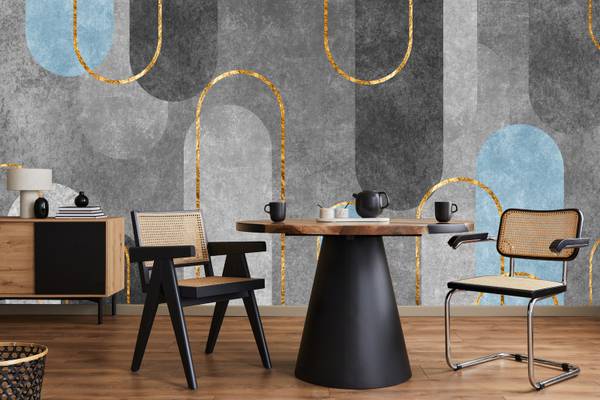 Vlies-Fotobehang ABSTRACTIE Glamour blauw - 300 x 210 x 210 cm