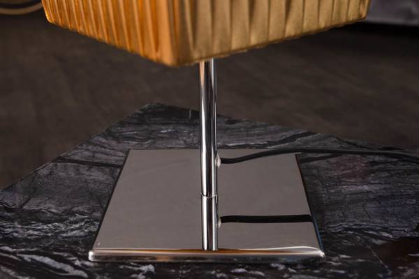 Tischlampe PARIS Gold - Silber - Polyester - 14 x 43 x 14 cm